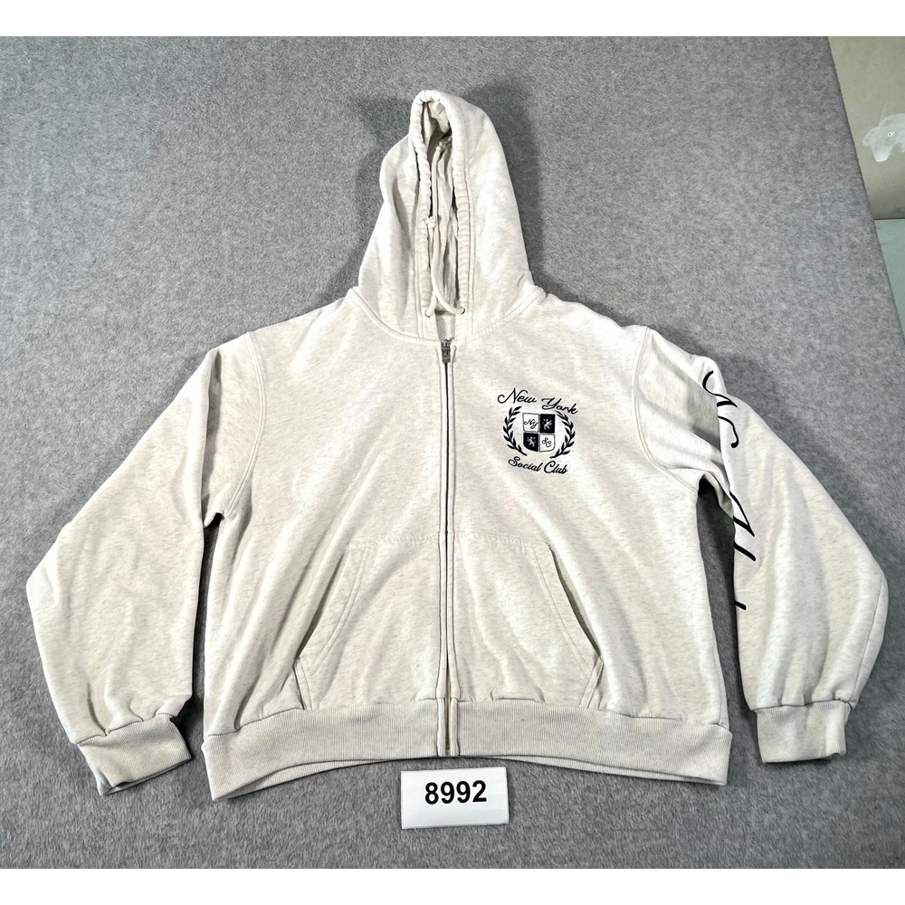 Hollister New York Social Club‎ Hoodie Womens Small Gray Fleece Lined Full Zip